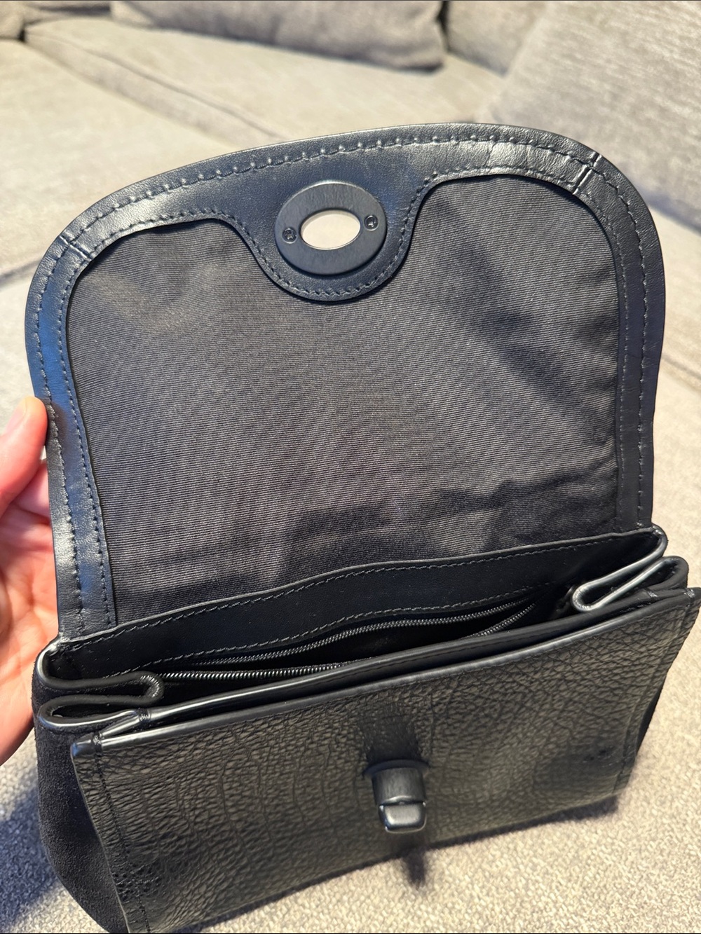 Coach Classic Black Leather Crossbody Bag - Picture 7 of 9